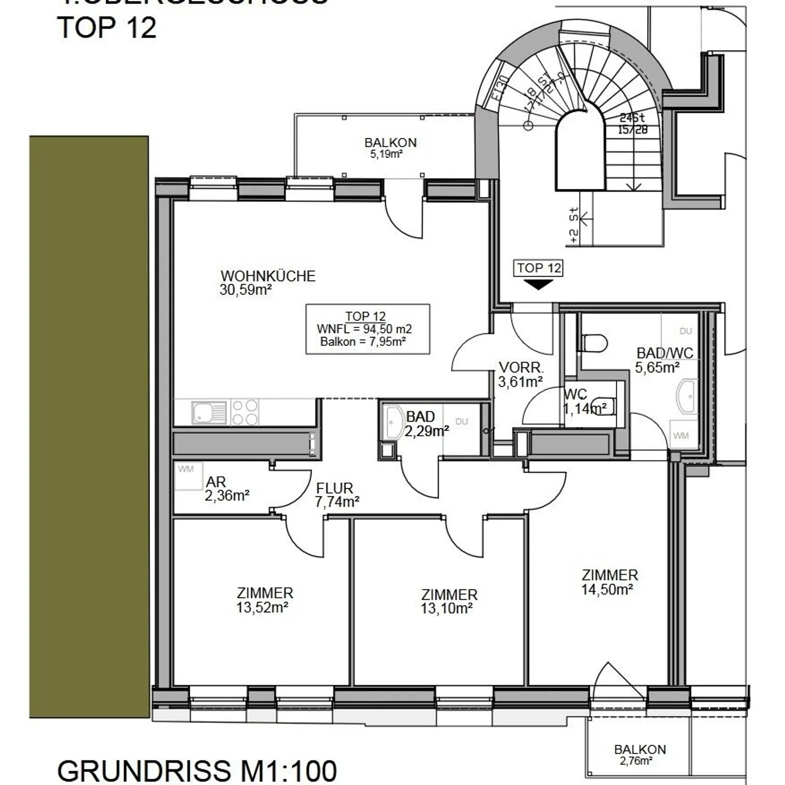 Exclusive 4-room apartment with 2 balconies & Prater views - first occupancy directly on the U2 Messe-Prater - 7/8